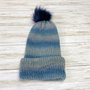 Pom Pom Hat, Striped Hat, PomPom Beanie, Knit Hat, Unisex Beanie, removable pom
